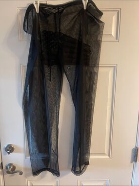 Sheer Black Mesh Beach Pants